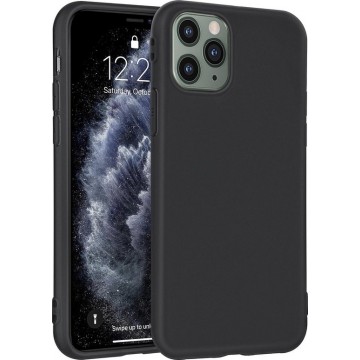 Apple iPhone 11 Pro Max Zwart Backcover hoesje Silicone - Soft Touch