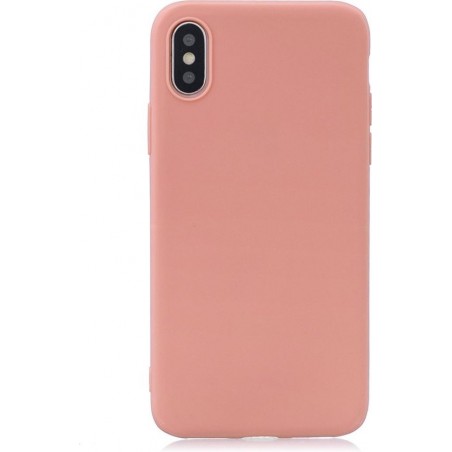 Frosted Solid Color TPU beschermhoes voor iPhone XR (koraaloranje)