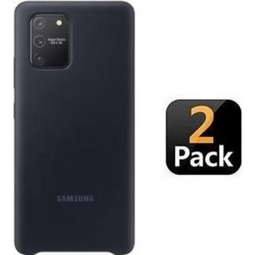 Samsung Galaxy S10 Lite Hoesje Siliconen Zwart 2 STUKS