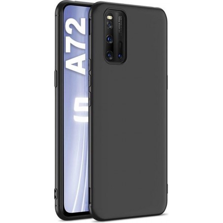 OPPO A72 Hoesje - Zwart Siliconen Back Cover - Matte Coating - Perfect fit - Epicmobile