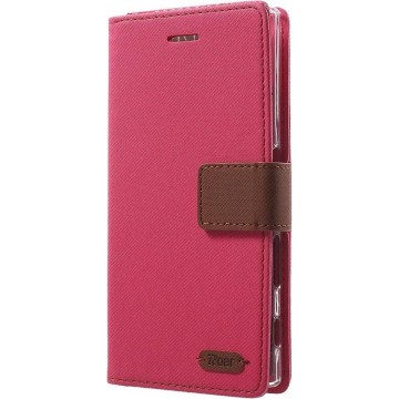 Roar - Sony Xperia XZ Hoesje - Wallet Case Denim Roze
