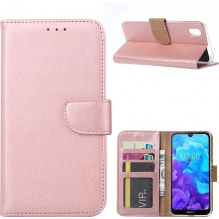 Huawei Y5 2019 - Bookcase Rose Goud - portemonee hoesje