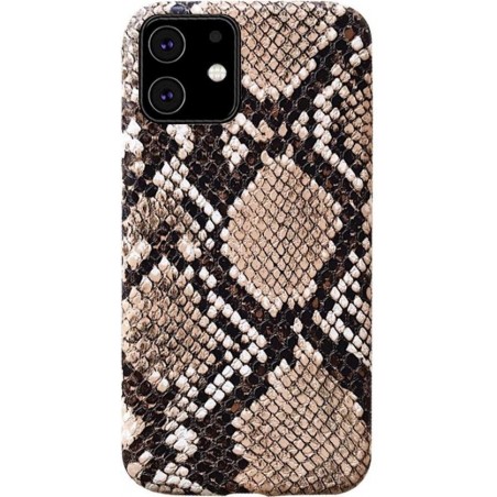 Smartphone hoesje | Telefoon hoesje | Slangenprint | Anti shock | Beige snake | iPhone 11