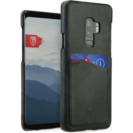 Rosso Select Samsung Galaxy S9 Plus Hoesje Echt Leer Back Cover Zwart