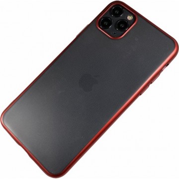 Apple iPhone 6 Plus / 6S Plus - Silicone transparant mat hard hoesje Finn rood