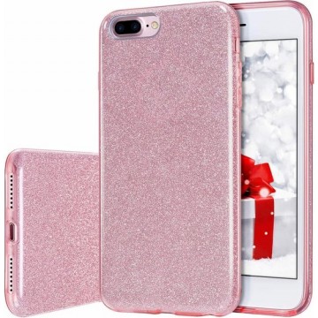 iPhone 7 Plus / 8 Plus Hoesje Glitters Siliconen TPU Case roze - BlingBling Cover