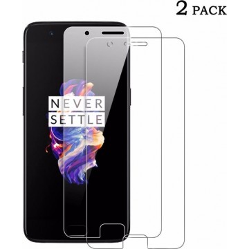 2 Pack / 2X OnePlus 5 Ultra Clear Glazen tempered glass / Screenprotector  (0.3mm)