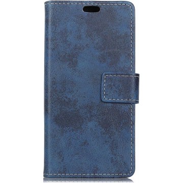 Shop4 - Motorola Moto G7 Play Hoesje - Wallet Case Vintage Donker Blauw