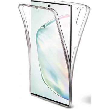 Samsung Galaxy Note 10 Case - Transparant Siliconen - Voor- en Achterkant - 360 Bescherming - Screen protector hoesje - (0.4mm)