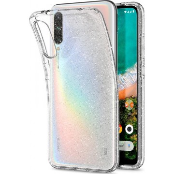 Spigen Liquid Crystal Glitter Backcover Xiaomi Mi A3 hoesje - Zilver