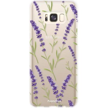 FOONCASE Samsung Galaxy S8 Plus hoesje TPU Soft Case - Back Cover - Purple Flower / Paarse bloemen
