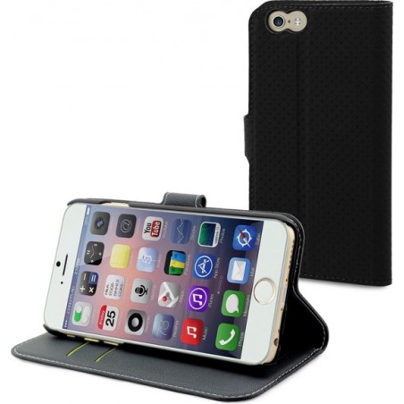 muvit iPhone 6 Wallet Case met 2 kaartsloten - Zwart/Donker Grijs