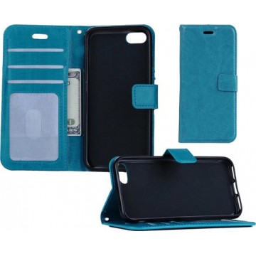 iPhone 7 Flip Case Cover Flip Hoesje Book Case Hoes Turquoise