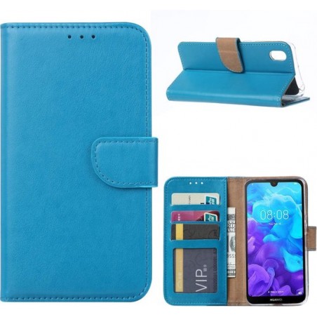 Huawei Y5 (2019) Hoesje Turquoise met Pasjeshouder