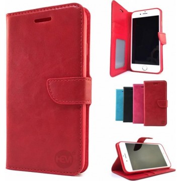 Rood Wallet / Book Case / Boekhoesje Samsung Galaxy S6 Edge SM-G925 met vakje voor pasjes, geld en fotovakje