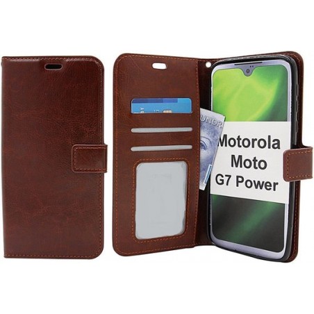 Motorola Moto G7 Power - Bookcase Bruin - portemonee hoesje