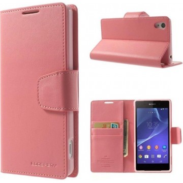 Goospery Sonata Leather case hoesje Sony Xperia Z5 Compact licht roze