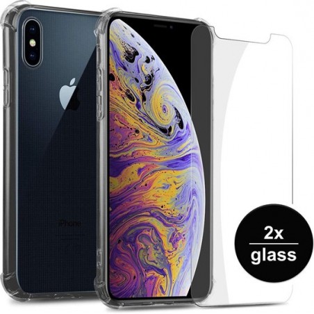 Shock Proof case hoesje voor Iphone XR - Transparant + 2X Screen protector