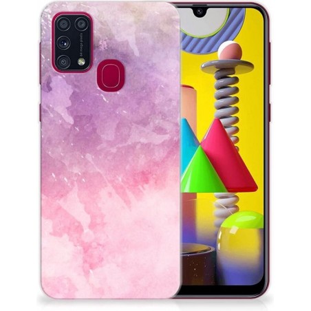 Telefoonhoesje Samsung Galaxy M31 Silicone Back Cover Pink Purple Paint