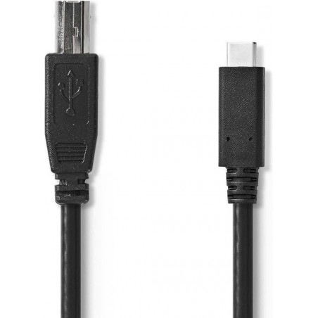 Nedis CCGP60650BK20 USB-kabel 2 m 2.0 USB B USB C Zwart