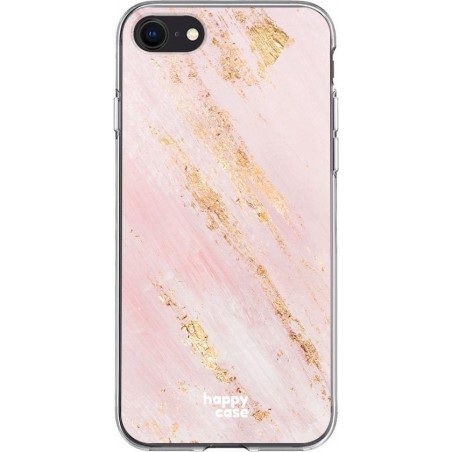 HappyCase Apple iPhone SE 2020 Hoesje Flexibel TPU Pink Marmer Print