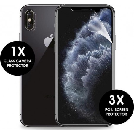 iMoshion Screenprotector iPhone X / Xs Folie - 3 Pack + 1 Camera Protector Glas