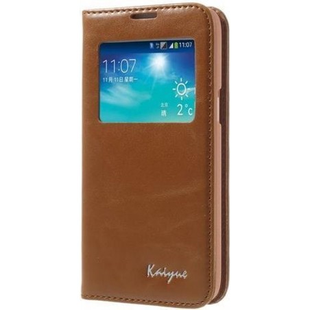 Kaiyue Luxury Cover Book Case hoesje iPhone 5 5S bruin