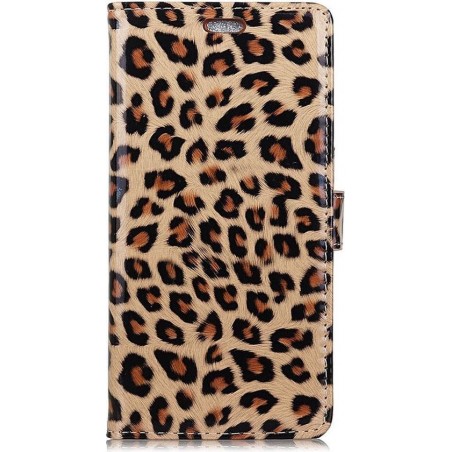 Shop4 - Samsung Galaxy J6 Plus Hoesje - Wallet Case Luipaard