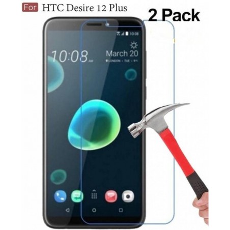 2 Stuks - HTC Desire 12 + ( Plus) Beschermglas Screenprotector / Glazen Tempered Glass