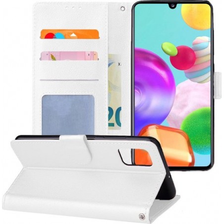 Samsung Galaxy A41 Hoesje Book Case Flip Hoes Wallet Cover - Wit