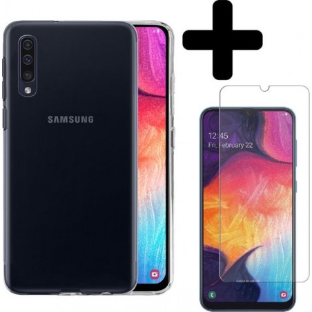 Samsung Galaxy A30s Hoesje Siliconen Case Hoes Met Screenprotector