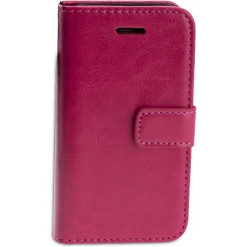 Luxe Lederen Hoesje met pashouder  voor iPhone 6 Plus/6S Plus - Pink