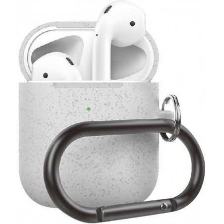 AirPods hoesje van By Qubix - AirPods 1/2 hoesje siliconen chargebox Series - soft case - zilver pearl - UV bescherming