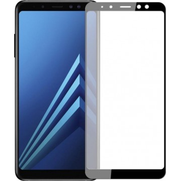 Samsung Galaxy A8 (2018) full cover ultra clear HD clarity tempered glass Zwart