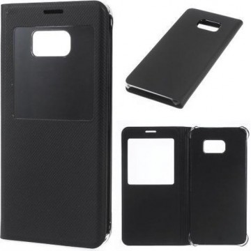 Smart Sview Flip cover case hoesje Samsung Galaxy S6 Edge Plus zwart