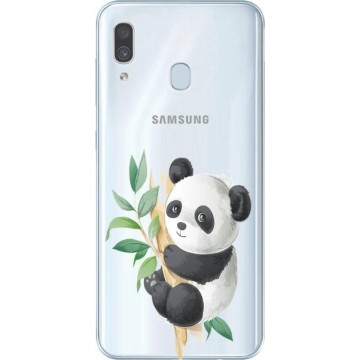 Samsung Galaxy A40 Transparant siliconen hoesje (Panda)