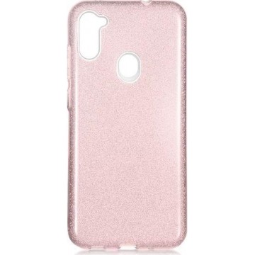Samsung Galaxy A11 Hoesje Glitters Siliconen TPU Case Rose - BlingBling Cover