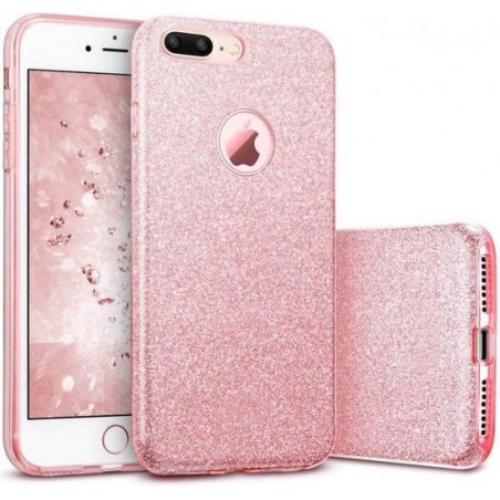 Apple iPhone 7 Plus & 8 Plus Hoesje - Glitter Backcover - Roze