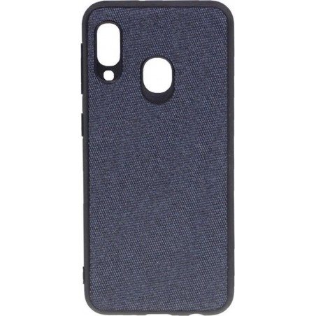 Shop4 - Samsung Galaxy A20e Hoesje - Zachte Back Case Denim Donker Blauw