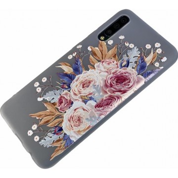 Samsung Galaxy A10 - Silicone bloemen hoesje Kim transparant kleurrijk