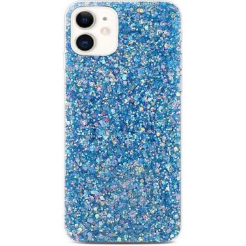 Smartphone hoesje | Telefoon hoesje | Glitter | Anti shock | Blauw | iPhone 11