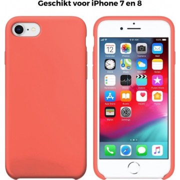 iPhone 7 iPhone 8 en iPhone SE 2020 Telefoonhoesje | Siliconen Soft Touch Smartphone Case | Back Cover Oranje