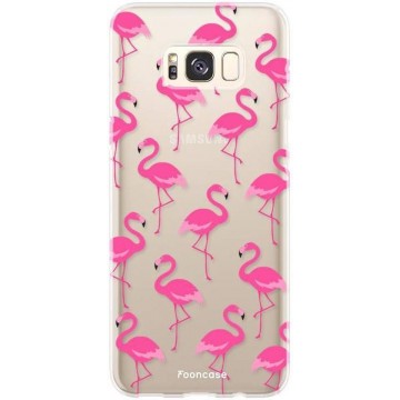 FOONCASE Samsung Galaxy S8 hoesje TPU Soft Case - Back Cover - Flamingo