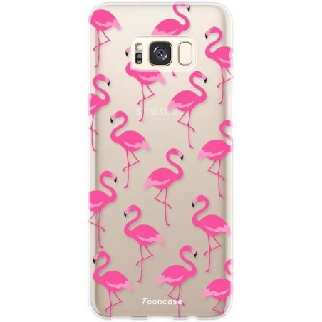 FOONCASE Samsung Galaxy S8 hoesje TPU Soft Case - Back Cover - Flamingo