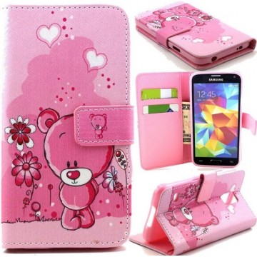 iCarer Cute bears print wallet case hoesje Samsung Galaxy S5 mini