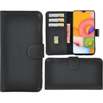 Samsung A01 Hoesje Wallet Case Zwart