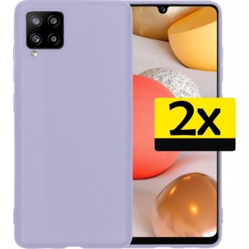 Samsung A42 Hoesje Back Cover Siliconen Case Hoes Lila - 2 Stuks