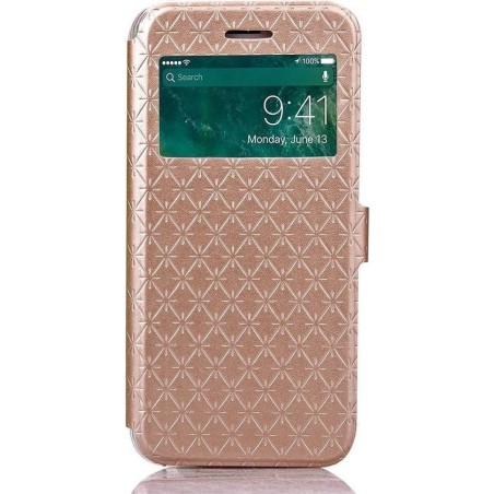 Shop4 - iPhone X / Xs Hoesje - Window View Case Diamond Series Goud