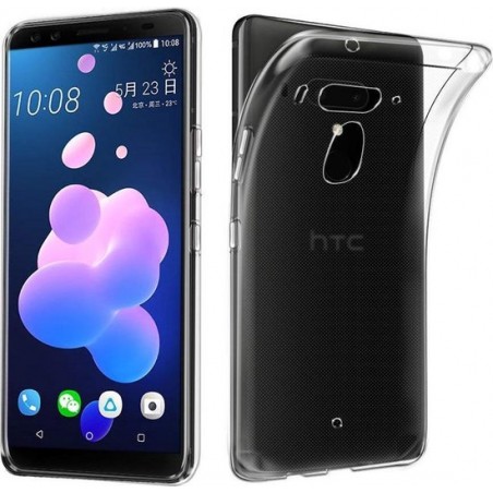 DrPhone HTC U12+ TPU Hoesje - Transparant Ultra Dun Premium Soft-Gel Case - Official DrPhone Product