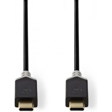 Nedis USB-C naar USB-C kabel - USB2.0 - tot 20V/3A / zwart - 1 meter